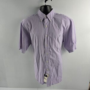 Ralph Lauren short sleeve button down shirt big‎ shirt M NWT mens purple striped
